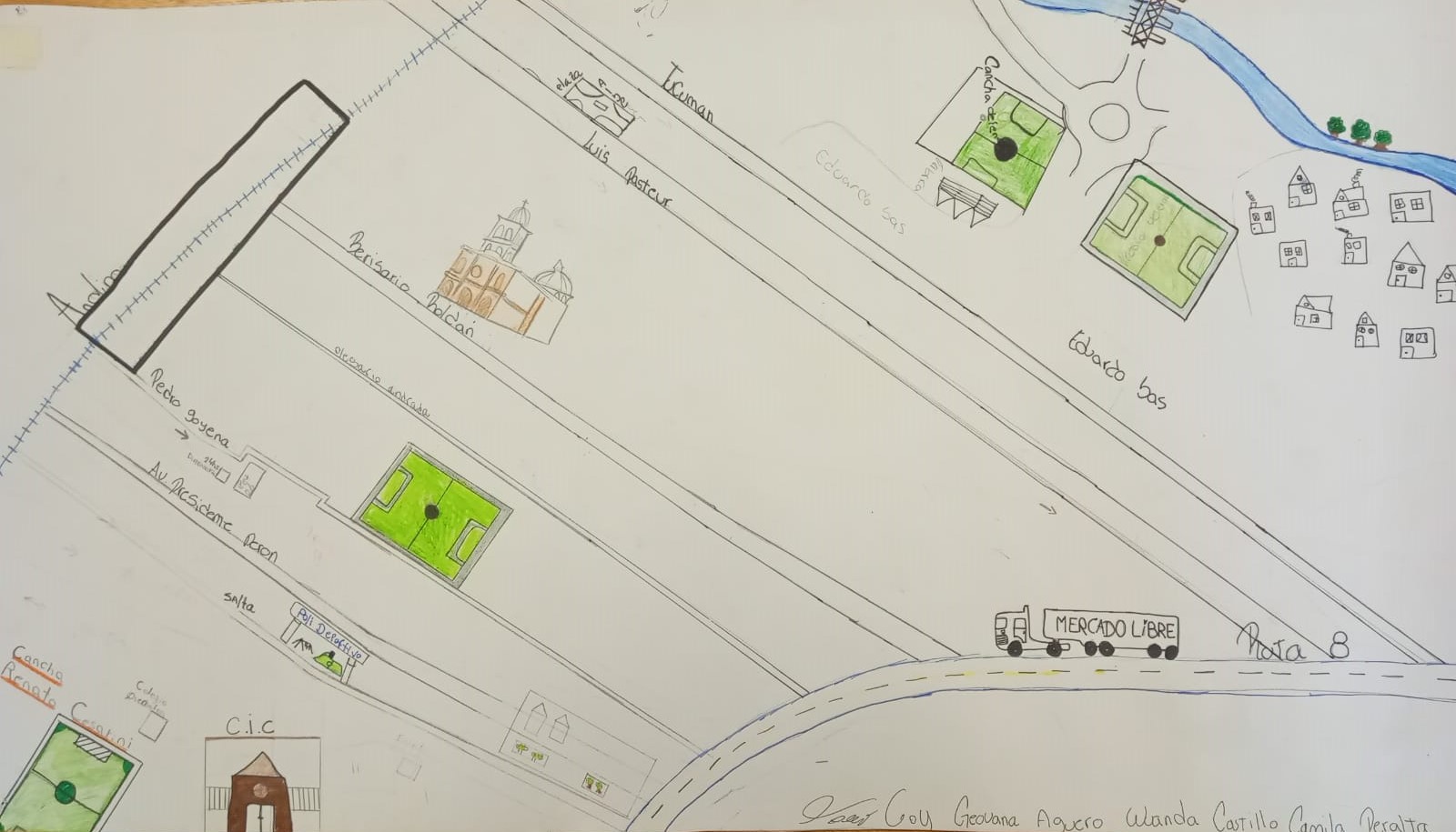 Mapa de Alberdi hecho por estudiantes